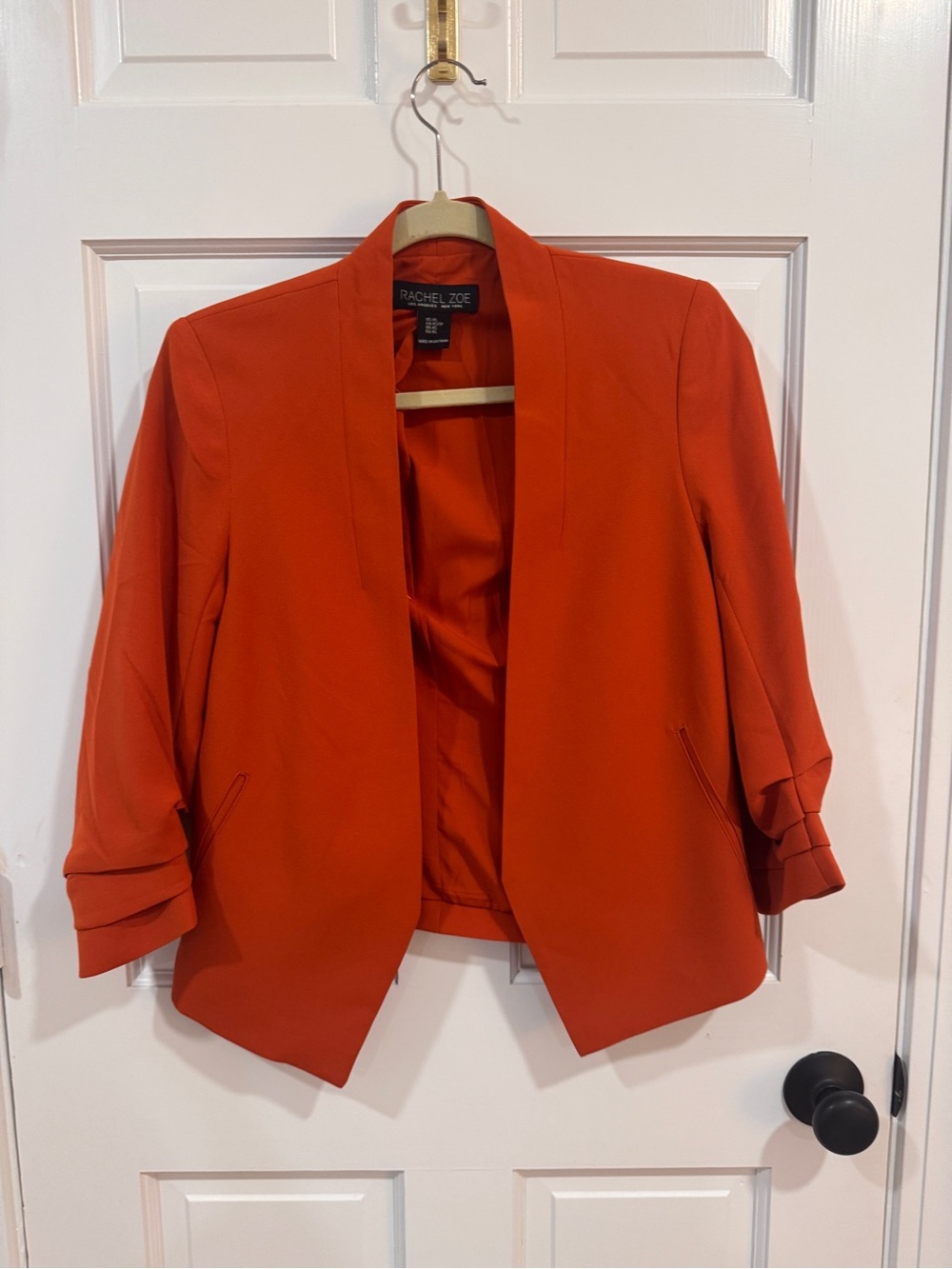 Rachel Zoe Orange Open-Front Cropped Blazer - XS